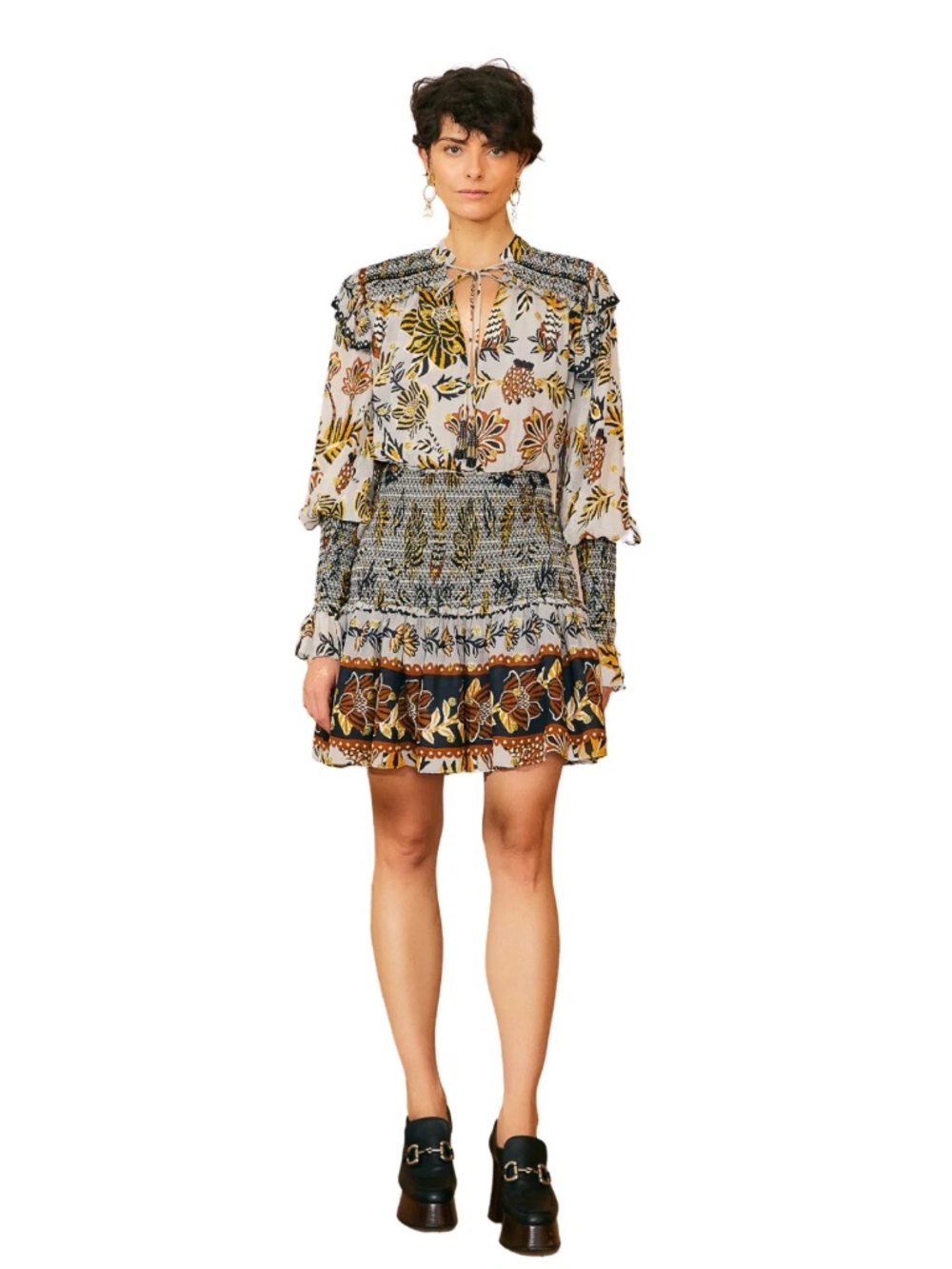 FARM Rio Floral Tapestry Mini Dress